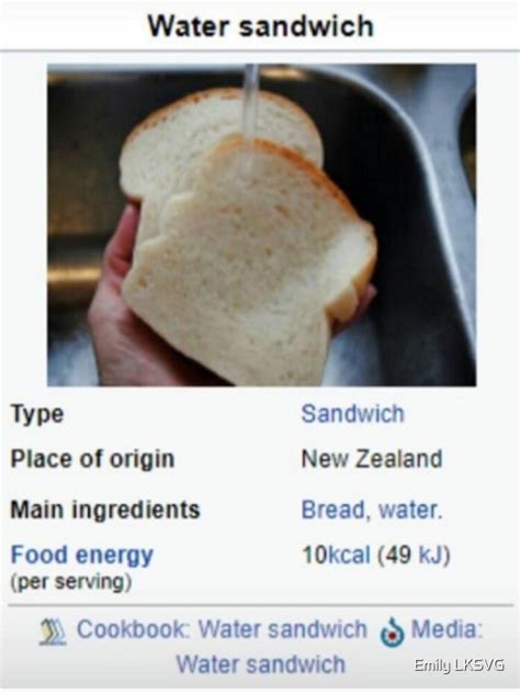 "Water Sandwich Wikipedia Meme" Poster by emilyjustkys | Redbubble