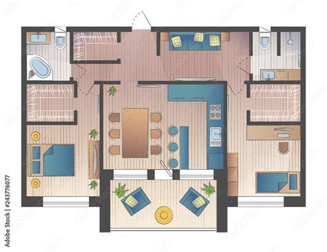 Colored Floor Plans