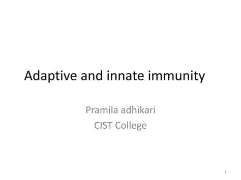 Adaptive And Innate Immunity Pptx