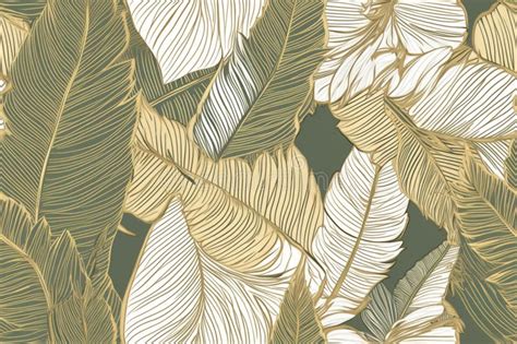 Tropical Leaf Wallpaper Luxury Nature Leaves Pattern Design Golden