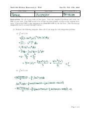 Math Written Homework Evaluating Integrals And Trig Course Hero