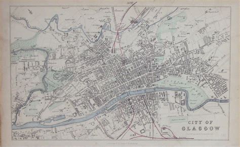 Antique Maps Of Glasgow In Scotland