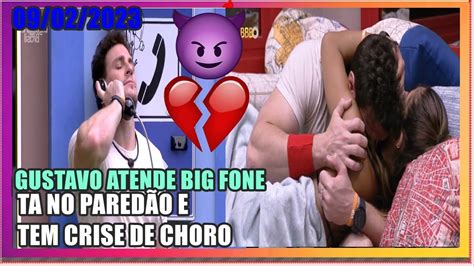 BBB23BOMBA GUSTAVO ATENDE O BIG FONE E ESTANO PAREDÃO INDICA BRUNO KEY