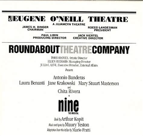 Nine the Musical Broadway 2003 Playbill Antonio Banderas, Laura Benanti ...