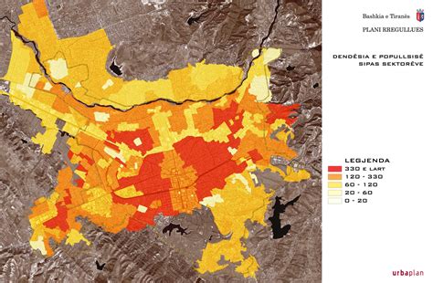 Population density of Tirana - Full size | Gifex