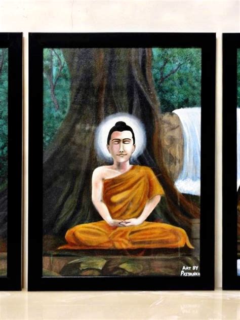 Buddha Meditating Under Tree (Set of 3) | Watercolour Painting | Exotic ...