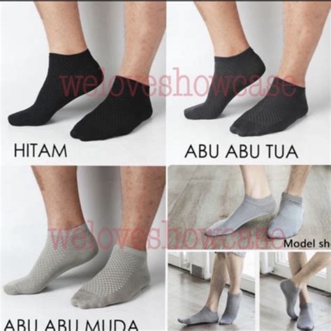 Jual Kaos Kaki Kerja Pria Pendek Bamboo Bambu Anti Bakteri Anti Bau