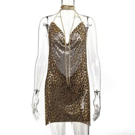 Robe Robe En Maille M Tallique Pour Femmes Dos Nu Paillettes Faite La