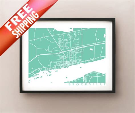 Brockville Ontario Map Print Elizabethtown ON - Etsy