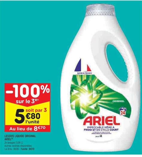 Promo Lessive Liquide Original Ariel Chez Leader Price Icatalogue Fr