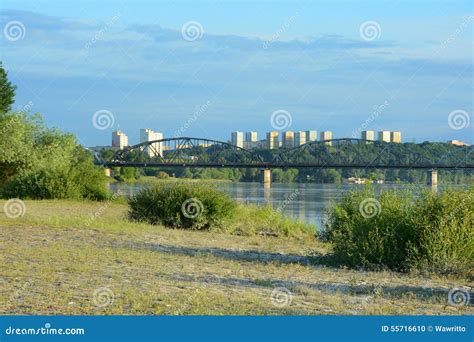 Bridge Over Vistula River. Transportation Infrastructure in Grudziadz ...