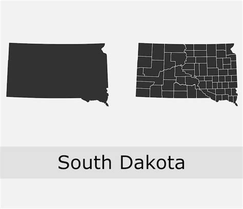 Premium Vector South Dakota Map Counties Outline