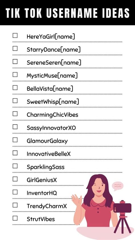 Printable List Of Tik Tok Username Ideas Printables Hub