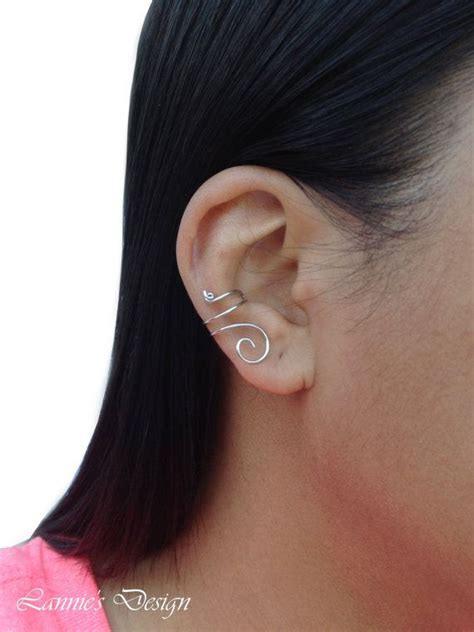 Sterling Silver Ear Cuff Cuff Earrings Earcuff No By LanniesDesign