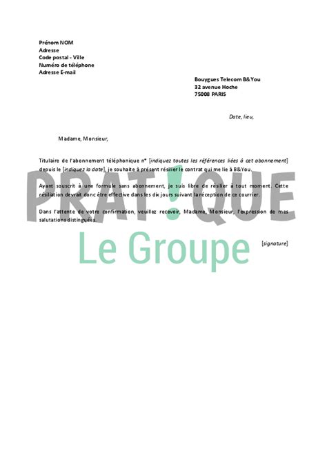 Lettre De R Siliation B You Pratique Fr