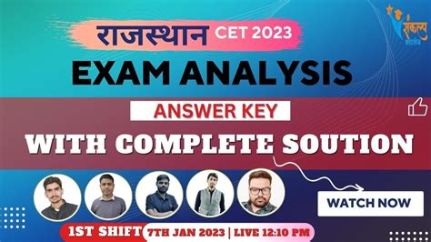 Rajasthan Cet Exam Analysis Cet Answer Key Jan Shift Rsmssb