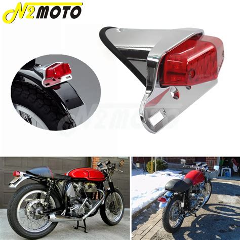 Motocicleta LED Luz Troneira Para Cafe Racer Chrome Taillight L Mpada