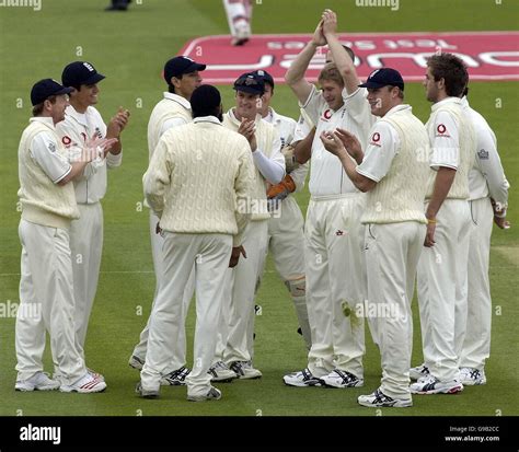 England S Matthew Hoggard Celebrates After Dismissing Sri Lanka S