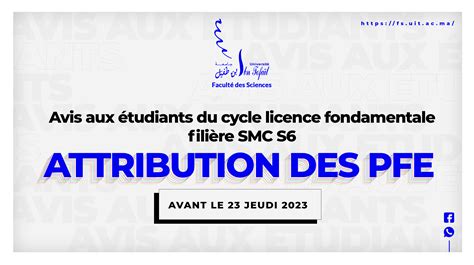 Avis Aux Tudiants De Smc S Attribution Des Pfe Facult Des Sciences