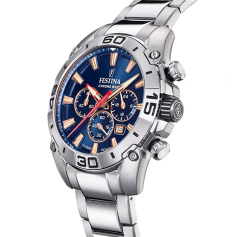 MONTRE FESTINA CHRONO BIKE 2021 F20543 4 BLEU BRACELET EN ACIER HOMME