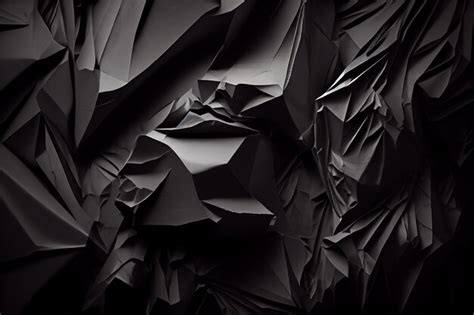 Premium AI Image Black Crumpled Paper Background