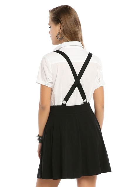 Black Suspender Circle Skirt Black Knees High Knees Black Circle