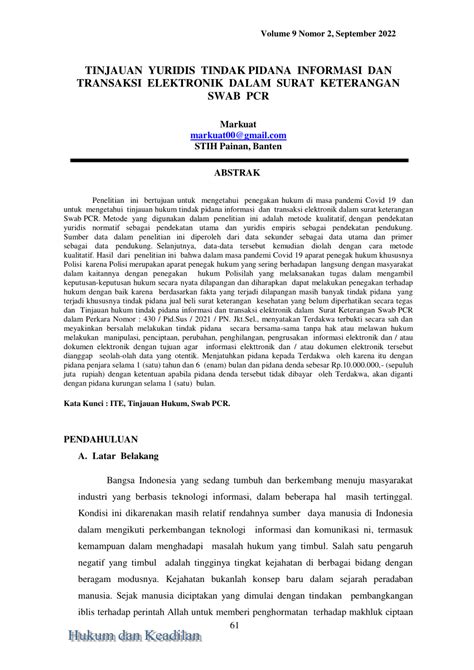 PDF TINJAUAN YURIDIS TINDAK PIDANA INFORMASI DAN TRANSAKSI ELEKTRONIK