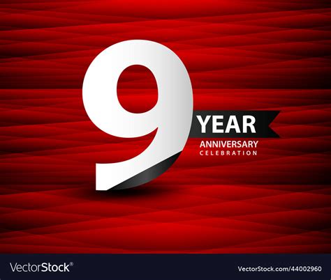 9 year anniversary celebration logo Royalty Free Vector