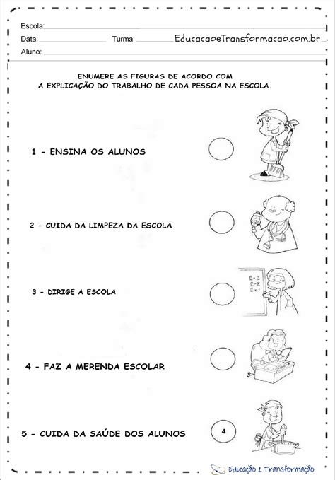 Atividades sobre Dia da Escola Educação e Transformação