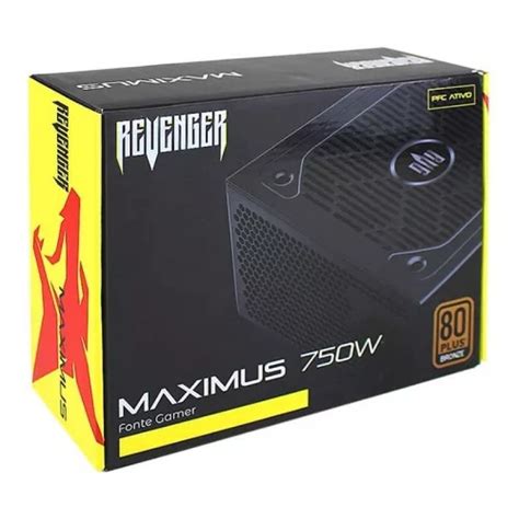 FONTE ATX GAMER REVENGER MAXIMUS 750W 80 PLUS BRONZE PFC ATIVO FO MAX03