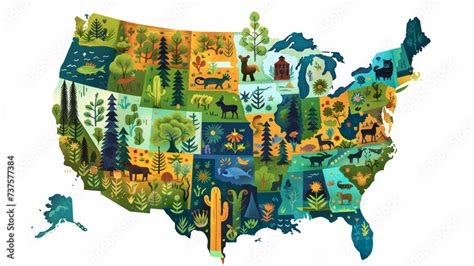 Poster map of United States of America. Travel map vector illustration ...