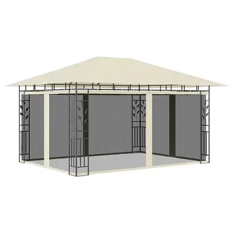 Садовая беседка с москитной сеткой 4x3x2,73 м Кремовая 180 г/м² (ID ...