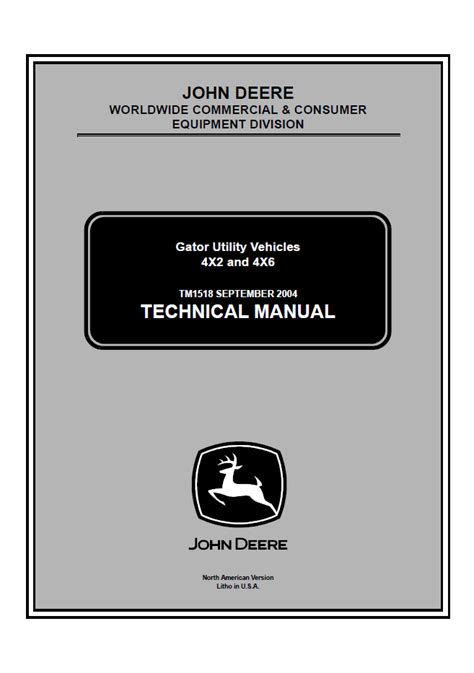 John Deere Gator Utility Vehicles 4x2 and 4x6 Technical Manual