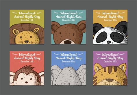 Hand Drawing International Animal Rights Day Banner 14487955 Vector Art