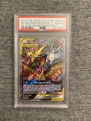 Pokemon Hidden Fates Stained Glass Promo Sm Moltres Zapdos Articuno