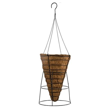 Grower Cone Hanging Planter With Aquasav Coco Liner Wire Hanger