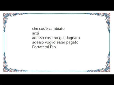 Vasco Rossi Portatemi Dio Lyrics YouTube