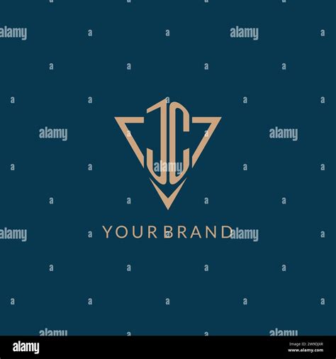 JC Logo Initials Triangle Shape Style Creative Logo Design Vector