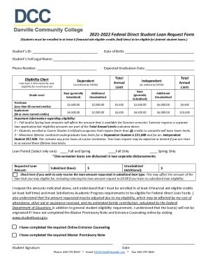 Fillable Online Federal Direct Loan Request Form Fax Email