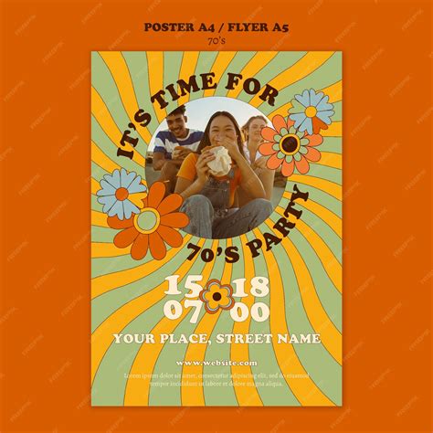 Free PSD | 70's style party template design