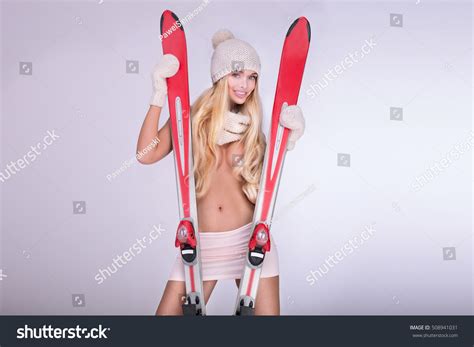 Sexy Blonde Woman Posing Ski Winter Stock Photo 508941031 Shutterstock
