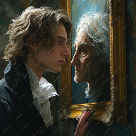 premium ai image dorian gray   aging  portrait