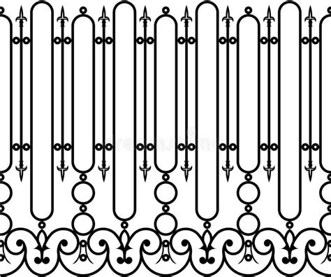 Fence Wrought Iron Stock Vector Illustration Of Spike