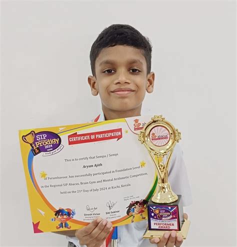 aryan ajith  class iv  participated  foundation level