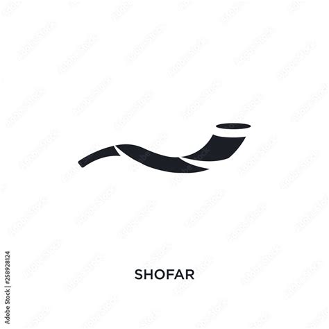 black shofar isolated vector icon. simple element illustration from religion concept vector ...