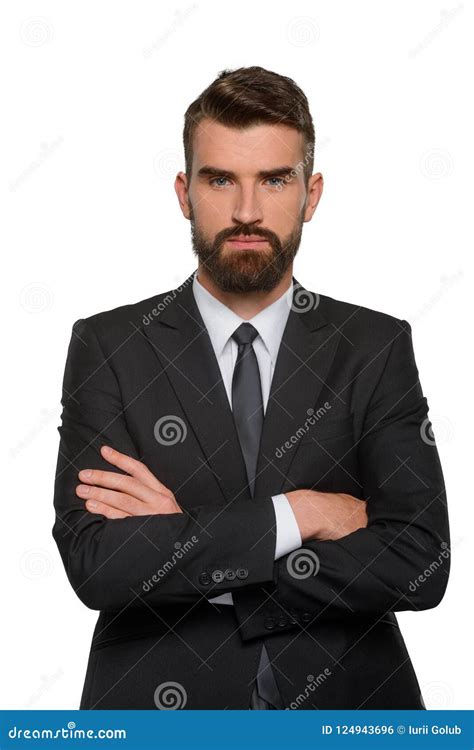 Confident Businessman With Serious Face Stock Photo Image Of Look