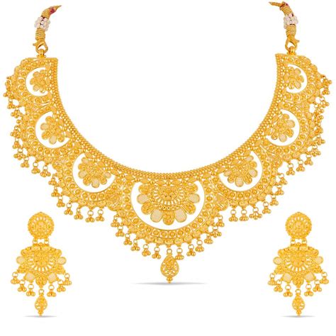 22 Karat Gold Necklace Set Gold Reliance Jewels