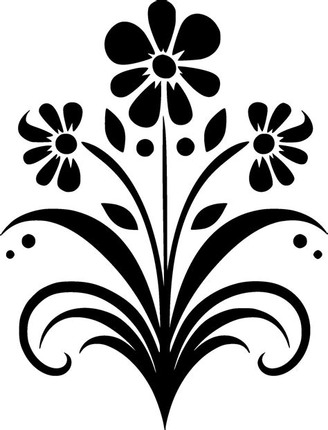 Flower, Black and White Vector illustration 38023636 Vector Art at Vecteezy