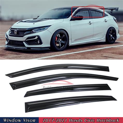 For Honda Civic Hatchback Jdm Mugen Style Window Visors Rain