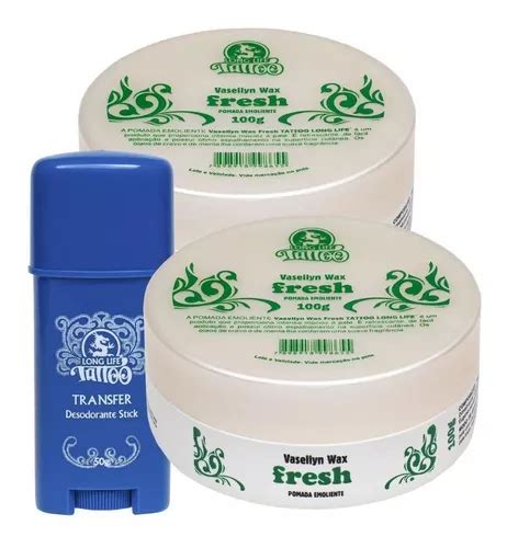 Kit 2 Vaselina Para Tatuagem Fresh 100g 1 Transfer Stick 50g